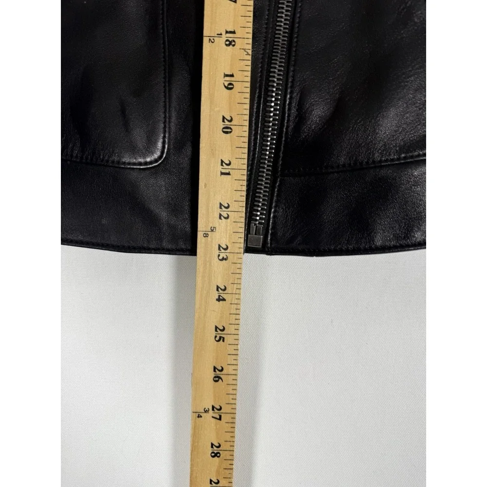 Coach Leather Moto Jacket Black Women's 0 Lamb Skin Full Zip